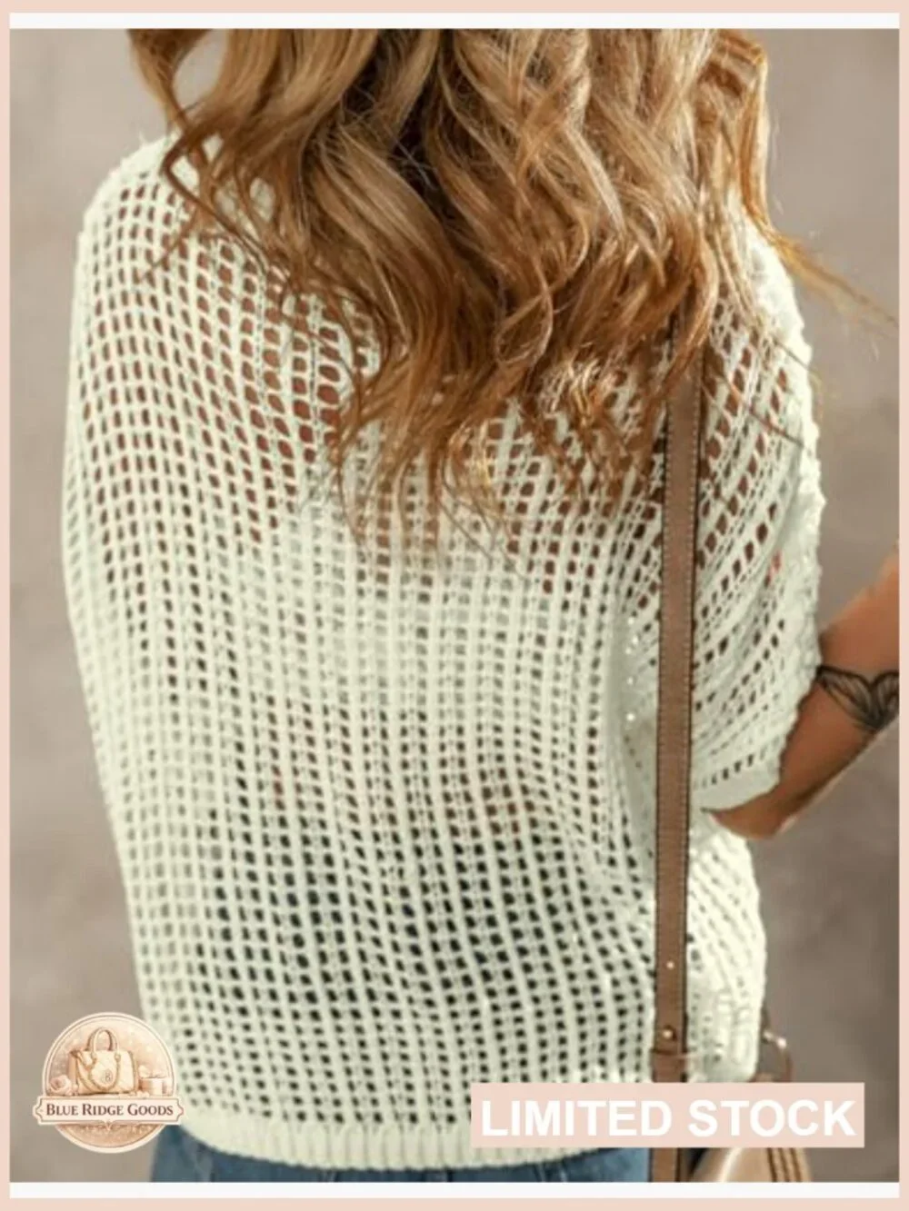 Crochet Hollow Out Short Sleeve Pullover Sweater Beach Cover Up Knit Top - Picture 3 of 5